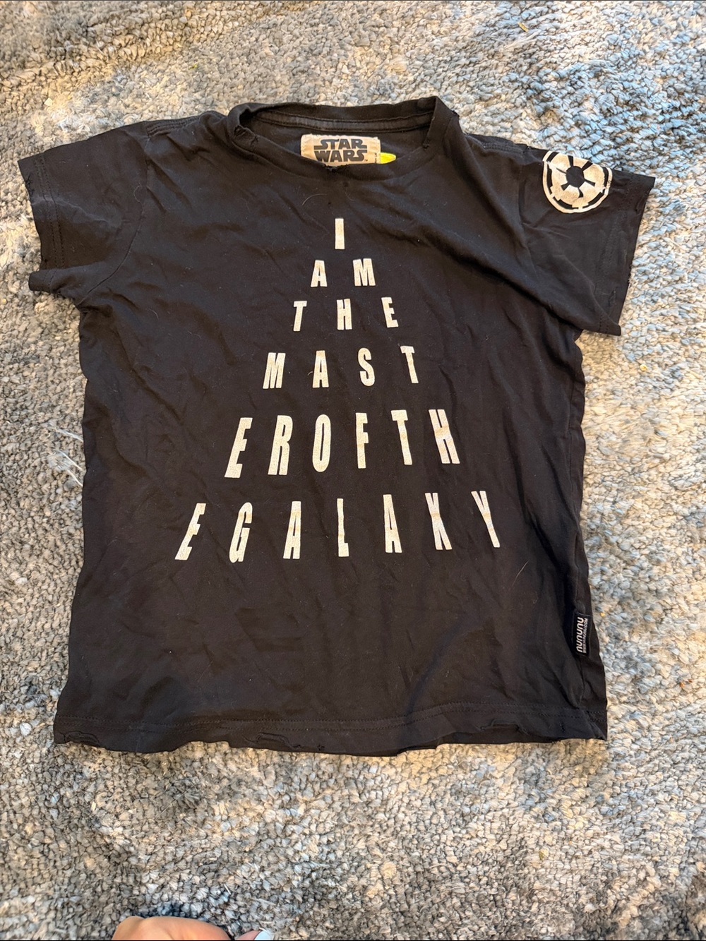 Nununu Star Wars Black Short-Sleeve Tee with White Typographic Graphic